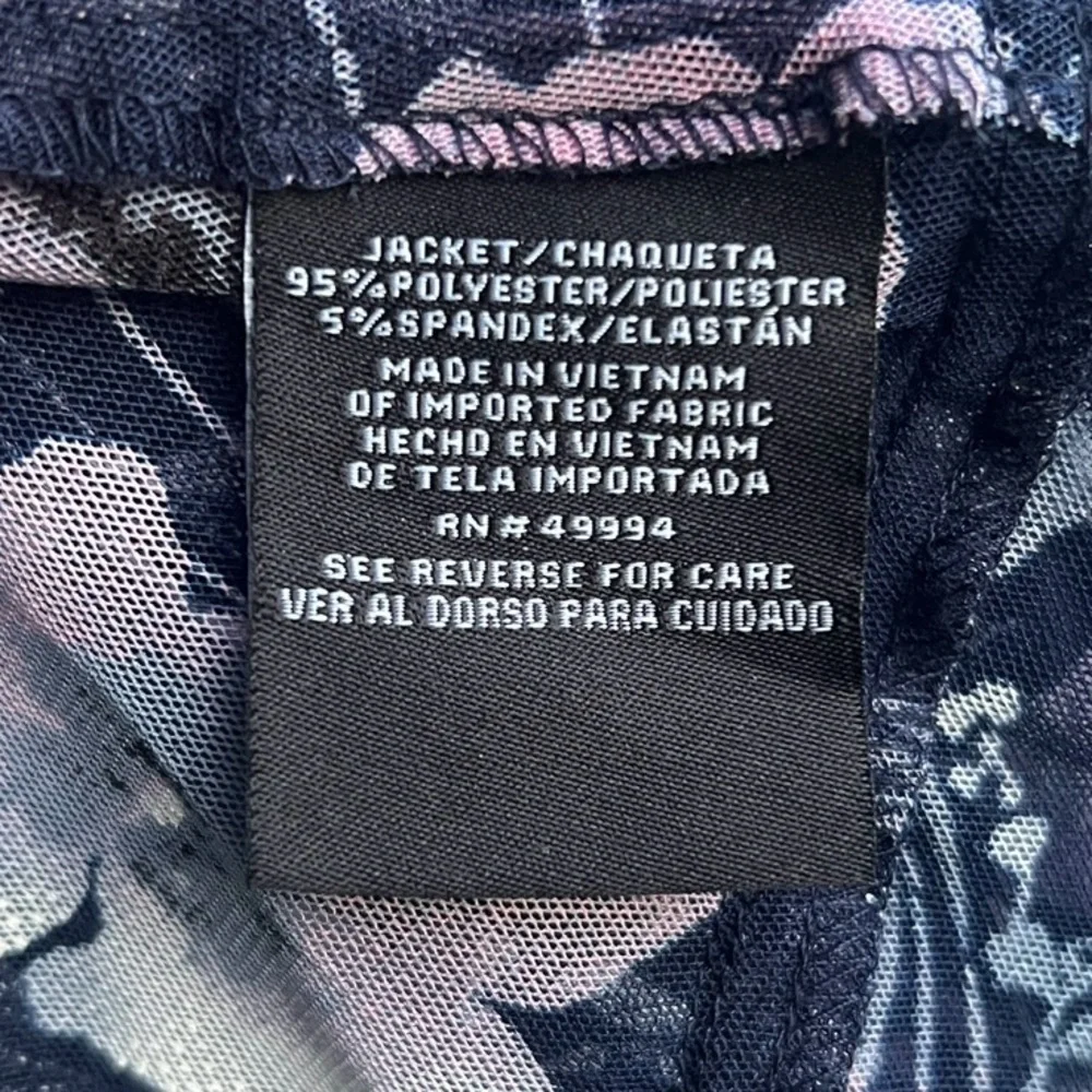 🆕 R&M Richards 22W Navy Pink Floral Mesh Jacket Kimono Cardigan Duster Plus Size - Picture 15 of 16